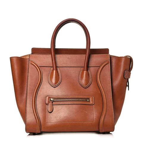 celine luggage small in vegetal calfskin tan|CELINE Natural Calfskin Mini Luggage Tan .